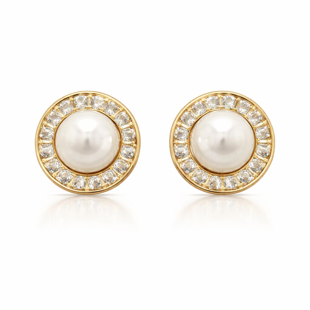 Crystal pearl stud