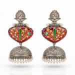 Padmika Oxidised Jhumkas Red