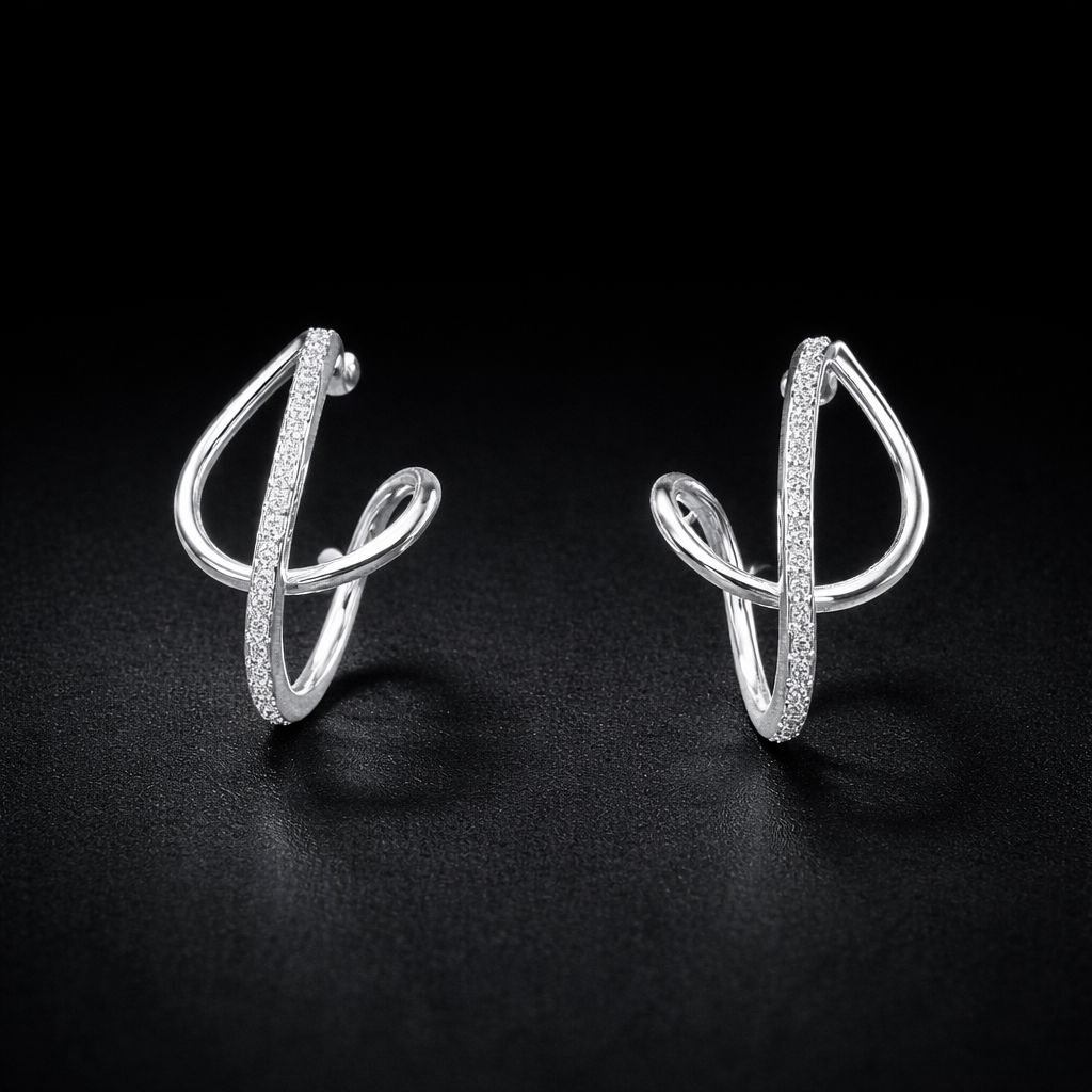 Luna Twist Stud Silver