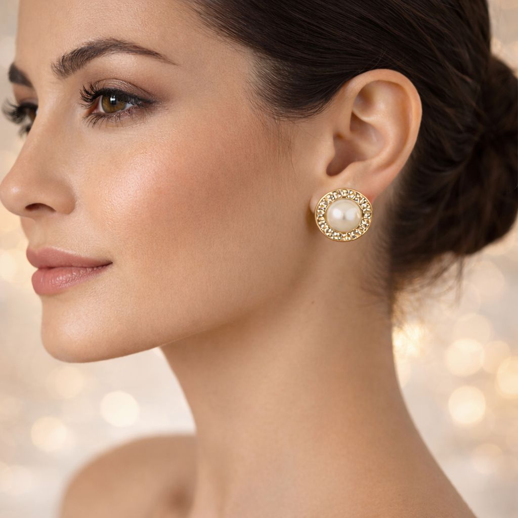 Crystal pearl stud - Image 2