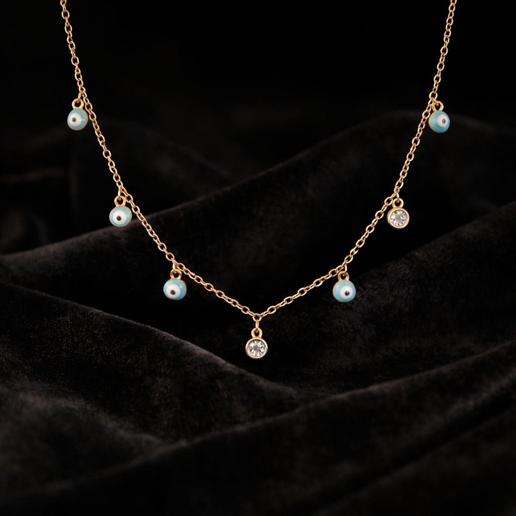 Azure Eye Charm Necklace