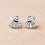 Ivory Swan Studs Silver