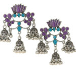 Rajni Lotus Purple Jhumkis