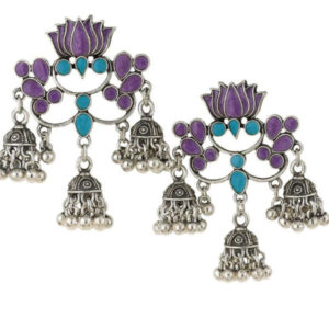 Rajni Lotus Purple Jhumkis