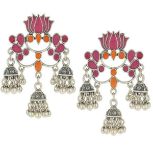 Rajni Lotus Rani Jhumkis